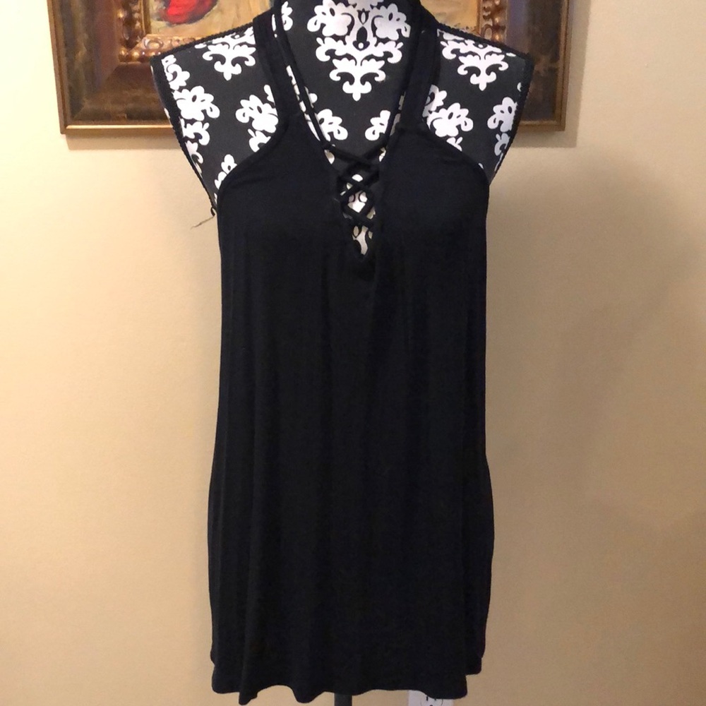Mossimo super cute criss cross front racer back long swingy tank top